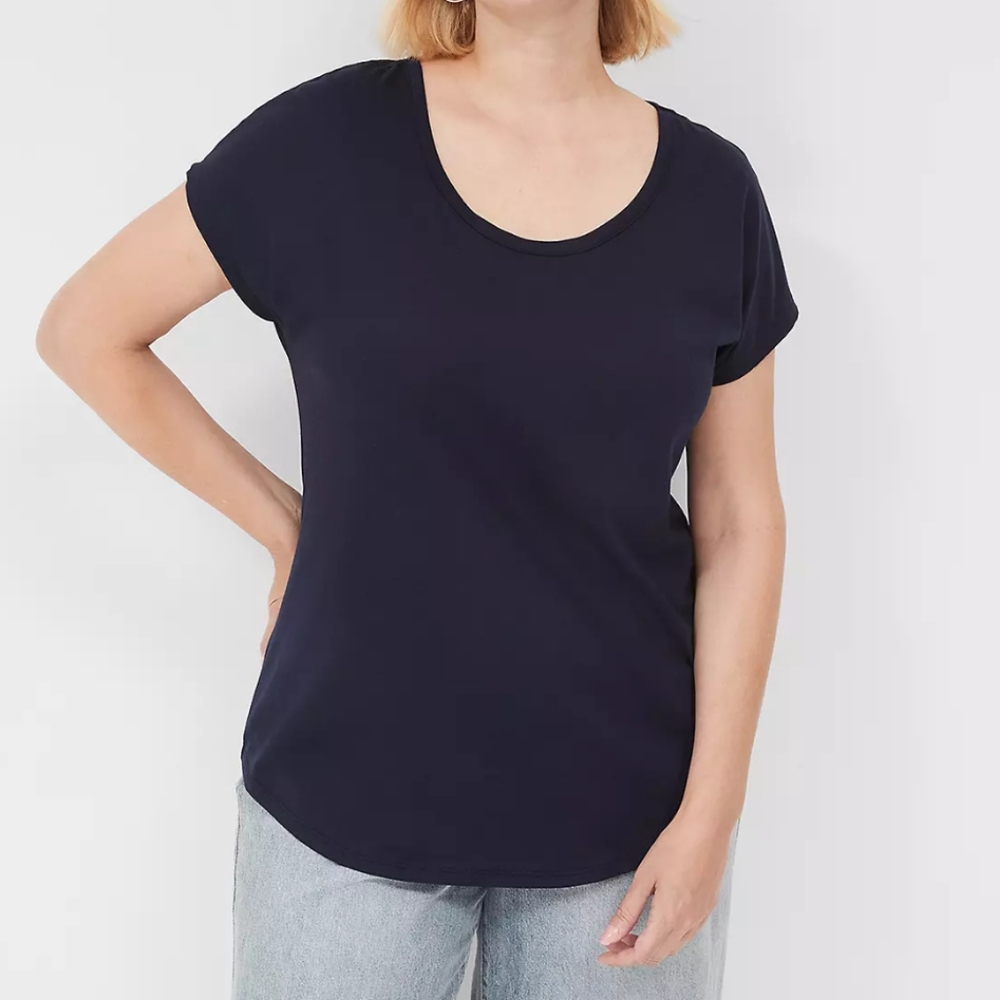 Lane Bryant Dark Navy Blue Strappy Dolman Sleeve T Shirt Top Tee 22/24 Nwt